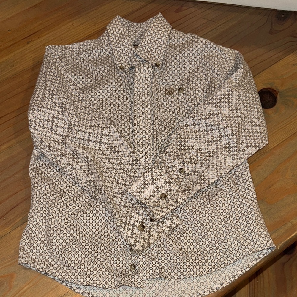 Wrangler Kids' Brown Patterned Button-Down Shirt